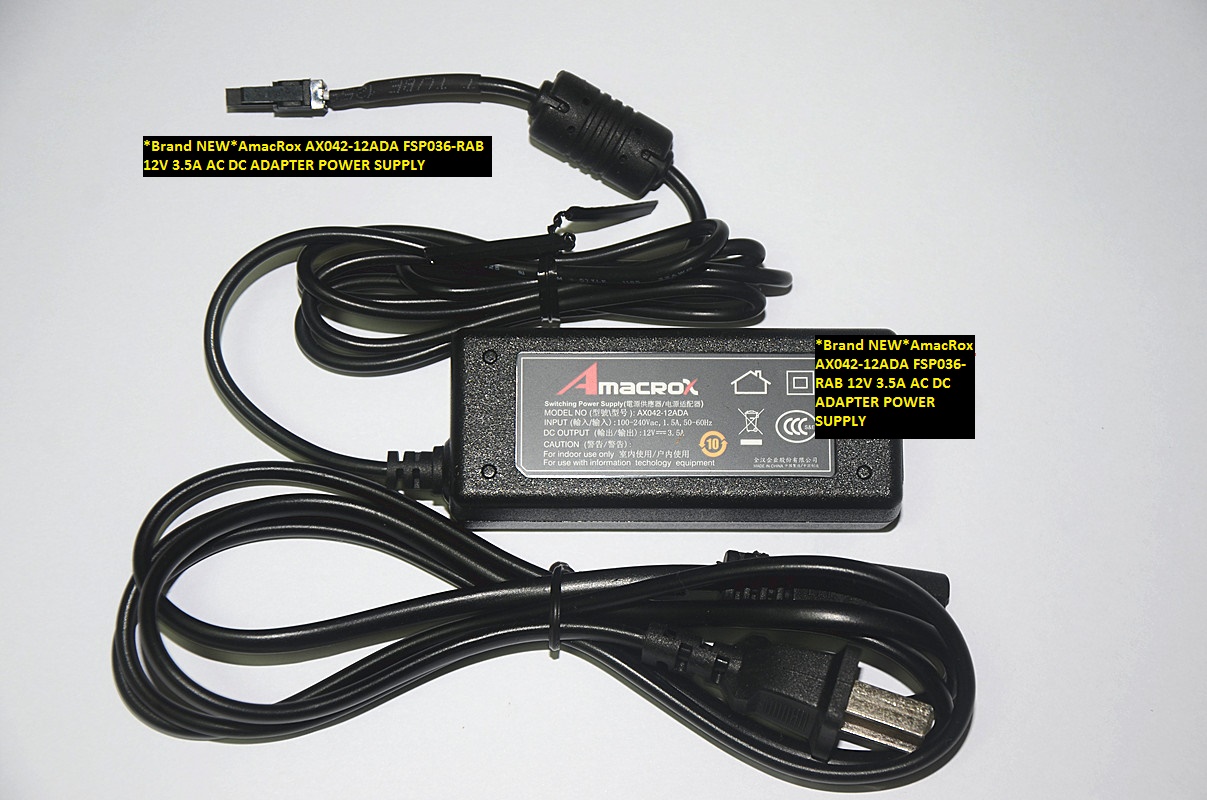 *Brand NEW*AC DC ADAPTER 12V 3.5A AX042-12ADA AmacRox FSP036-RAB POWER SUPPLY